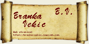 Branka Vekić vizit kartica